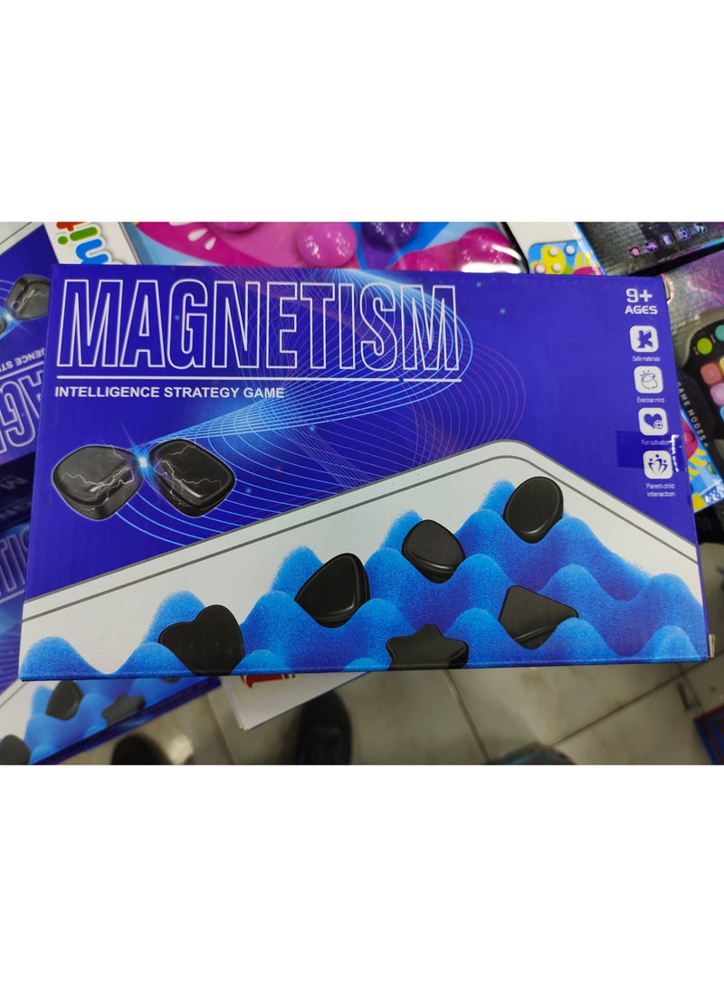 Magnetic Chess Game with String and Stones, Portable Magnetic Chess Set for Kids and Adults, Logic Thinking Strategy Board Game for Travel Camping and Family Entertainment, No Batteries Required - Image 1